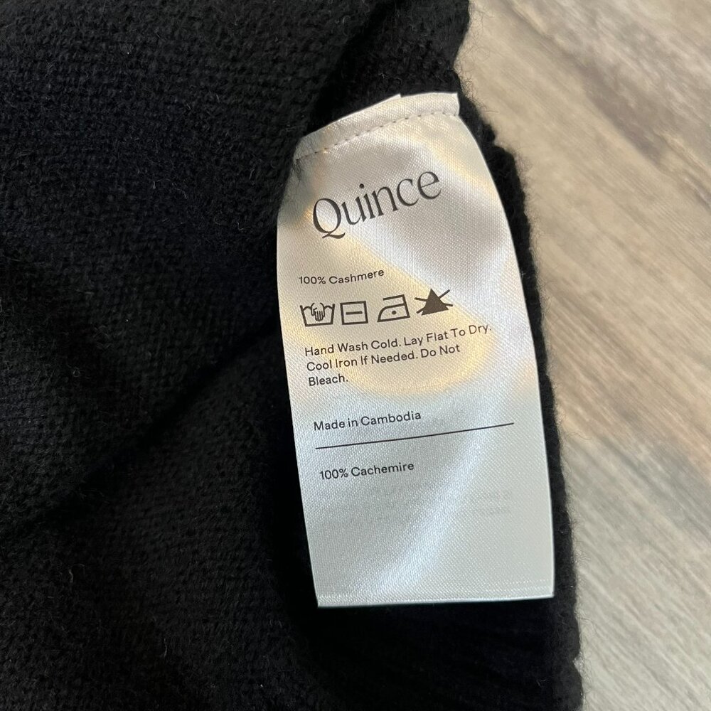 Quince Mongolian Cashmere Oversized Crewneck Sweater, Black, size XL - NWT! - Picture 11 of 13